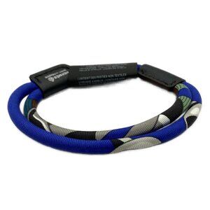 HERMES - Navy Gray Multi Silk Leather None Bracelet 191-081225